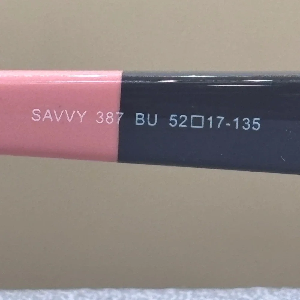 Savvy 387 BU Burgundy Pink Rectangle Stainless Steel Eyeglass Frames 52-17-135